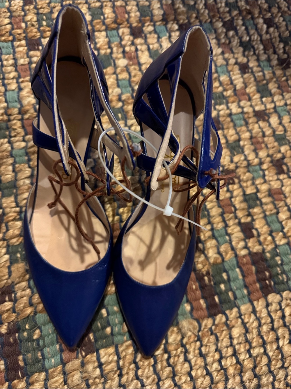 Fragiacomo Milano Women’s Pointed-Toe Lace-Up Pumps in Navy Size 9 US